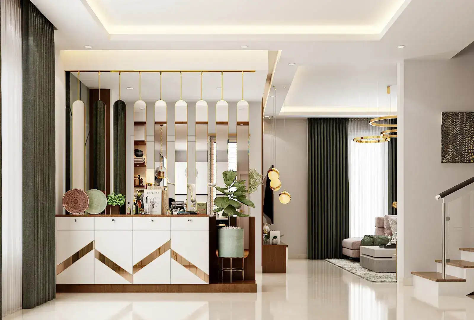 Premium crockery unit interior design Bangalore by Skyline Spaces