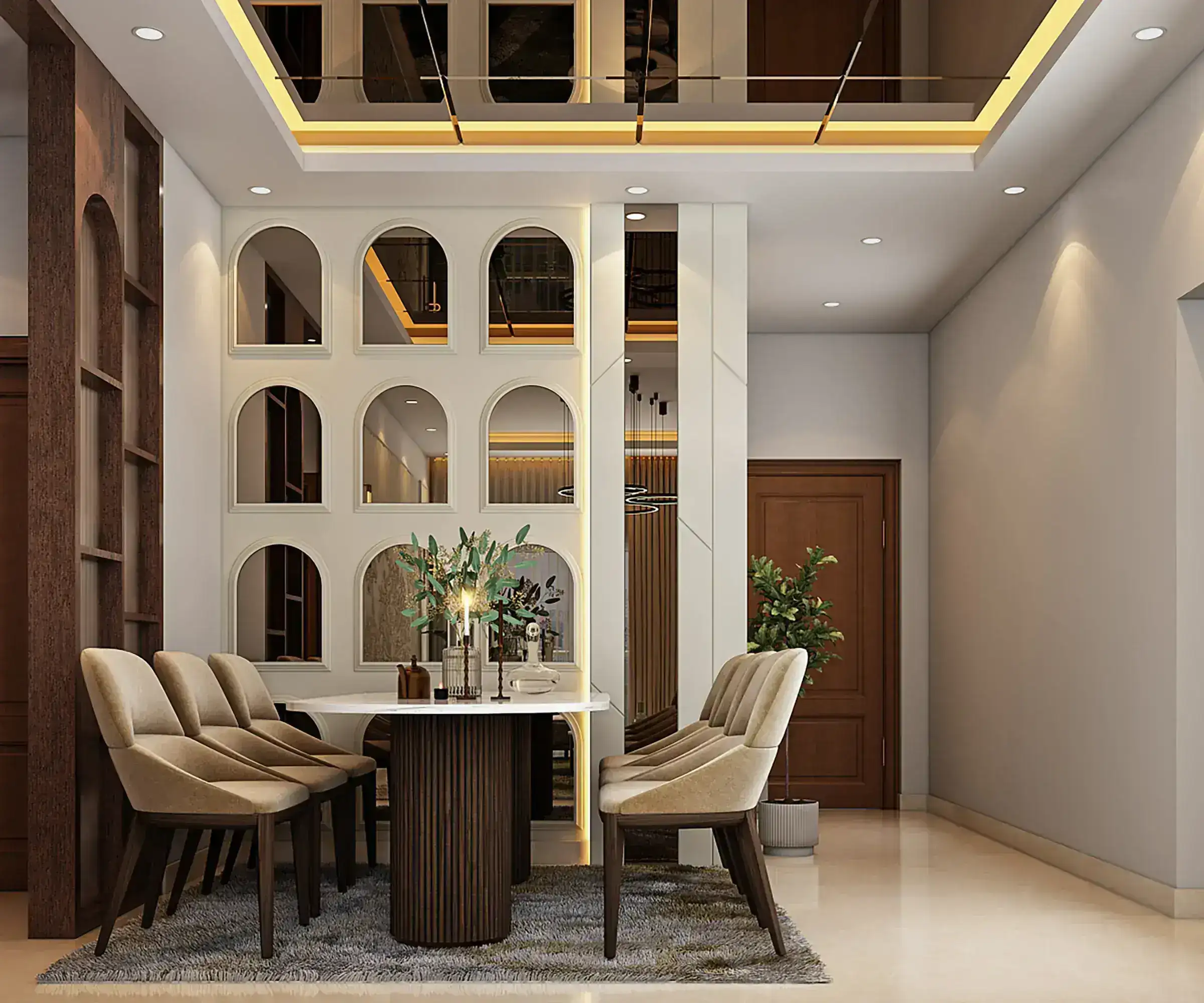 Dining Room Interior Design Bangalore - Skyline Spaces