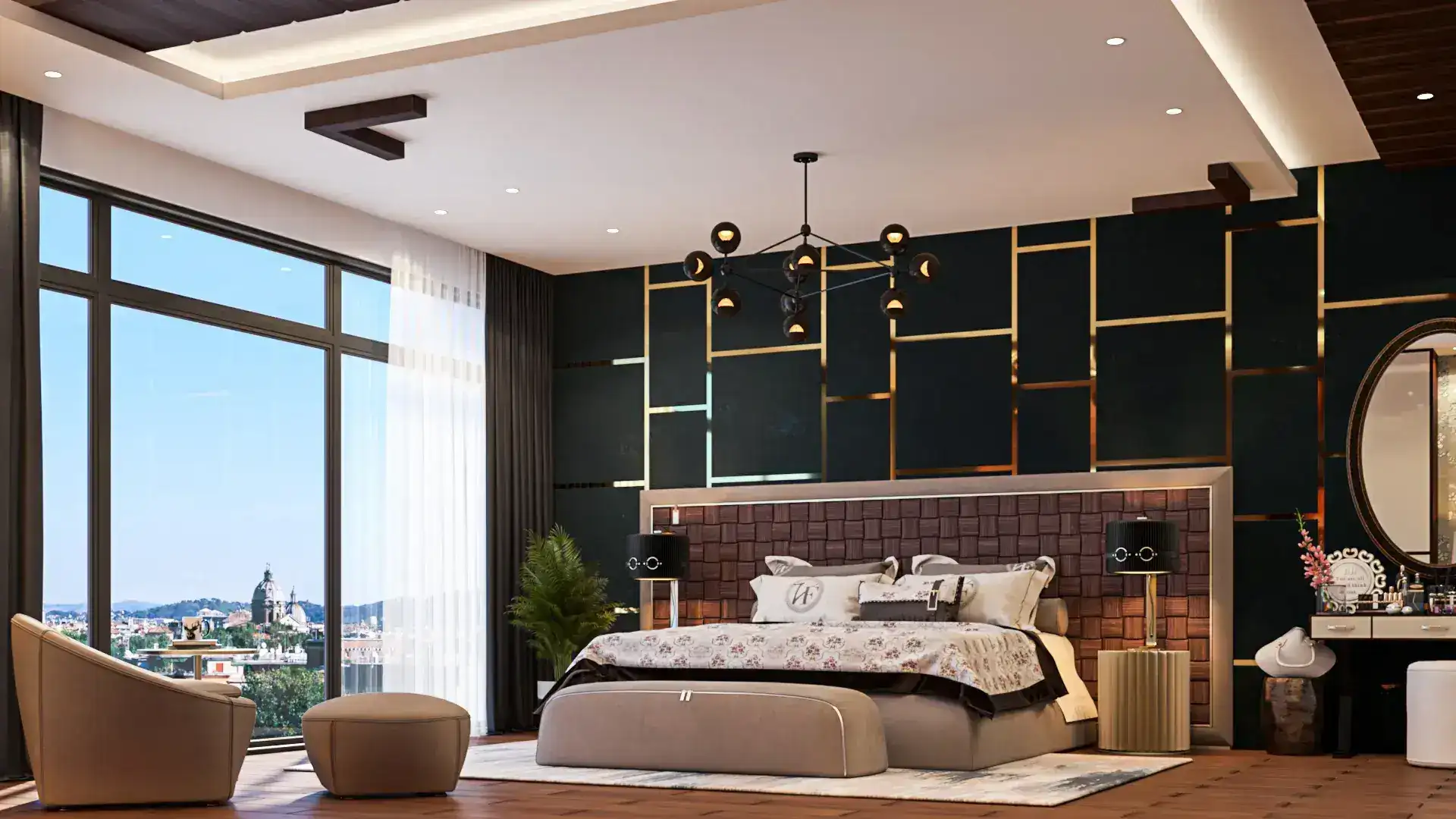 Bedroom design detail by Skyline Spaces