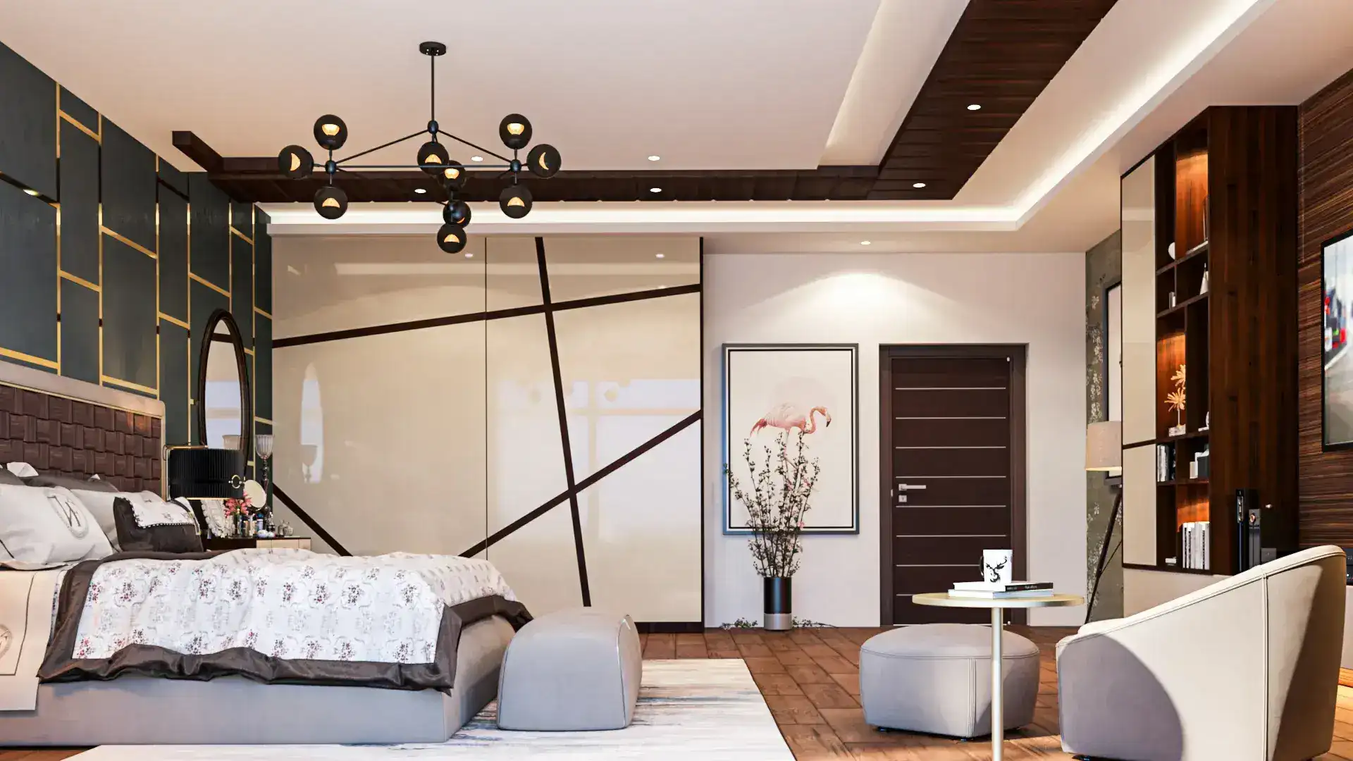 Bedroom wardrobe design detail by Skyline Spaces