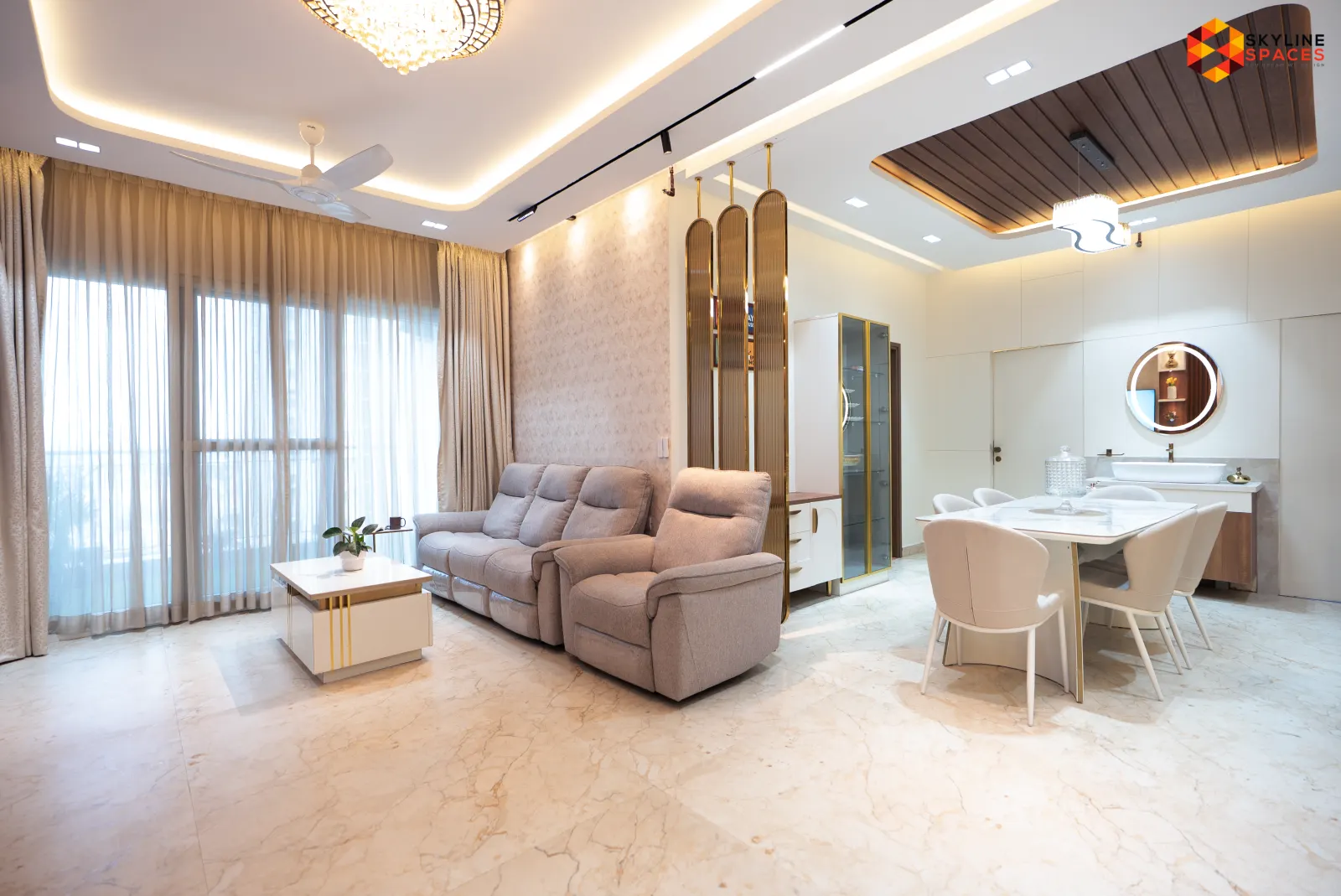 Skyline Luxury interior design - living room styling in Bangalore