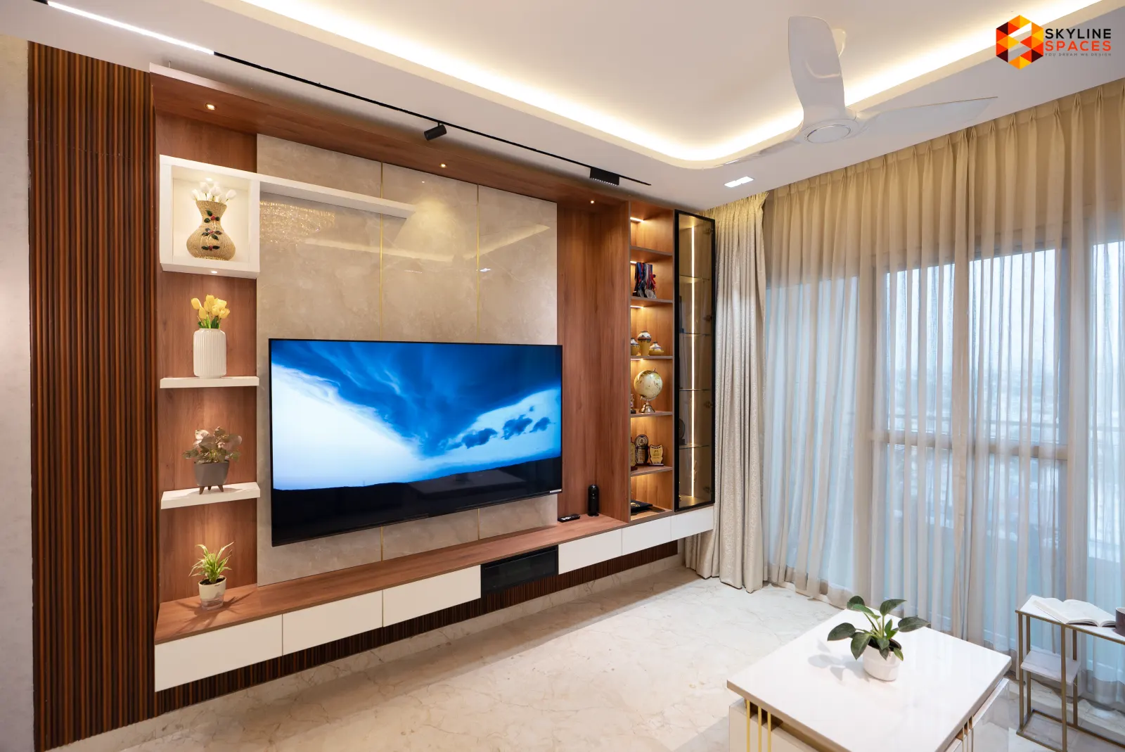 Skyline Luxury interior design - foyer design in Bangalore