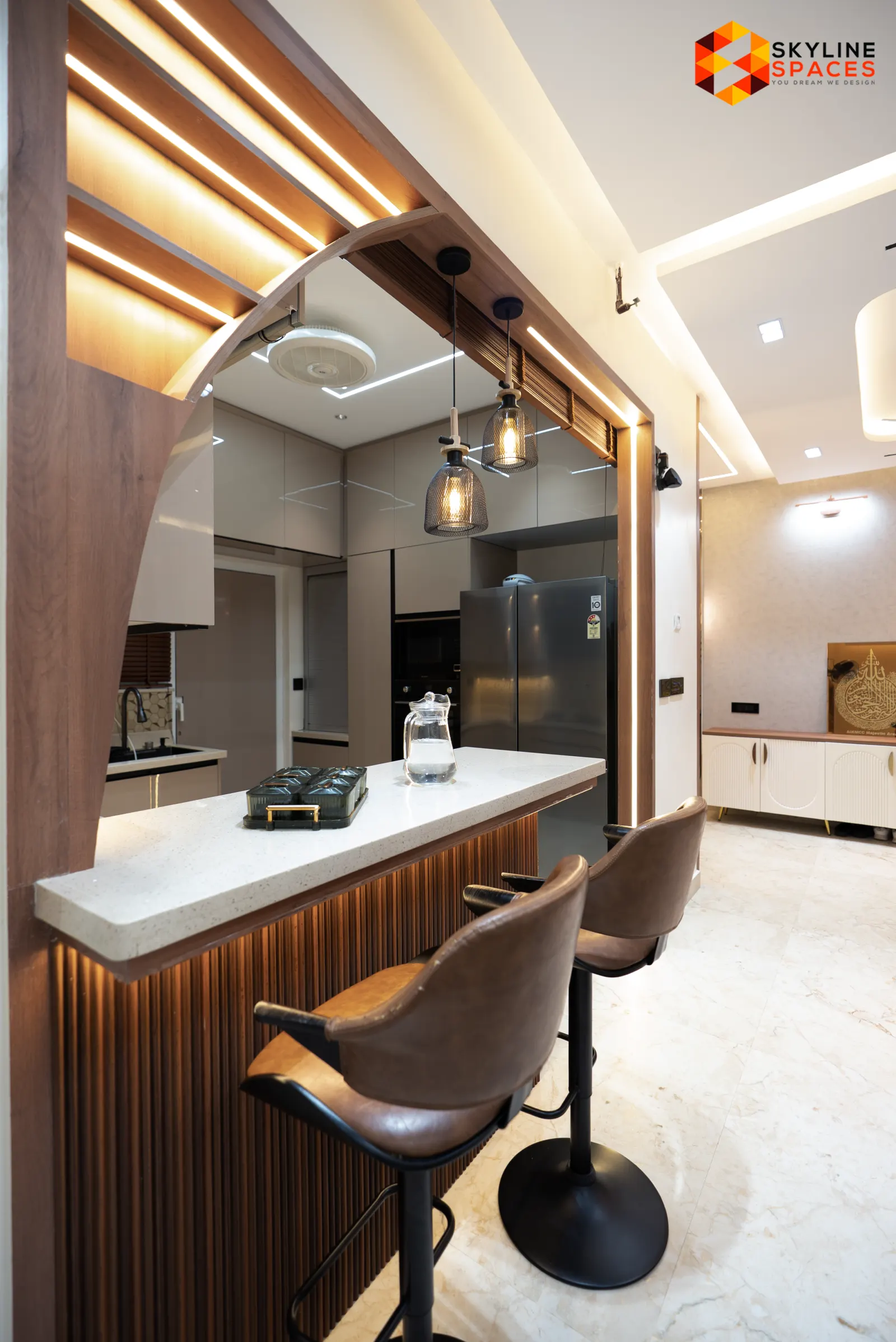 Skyline Luxury interior design - dining area styling in Bangalore