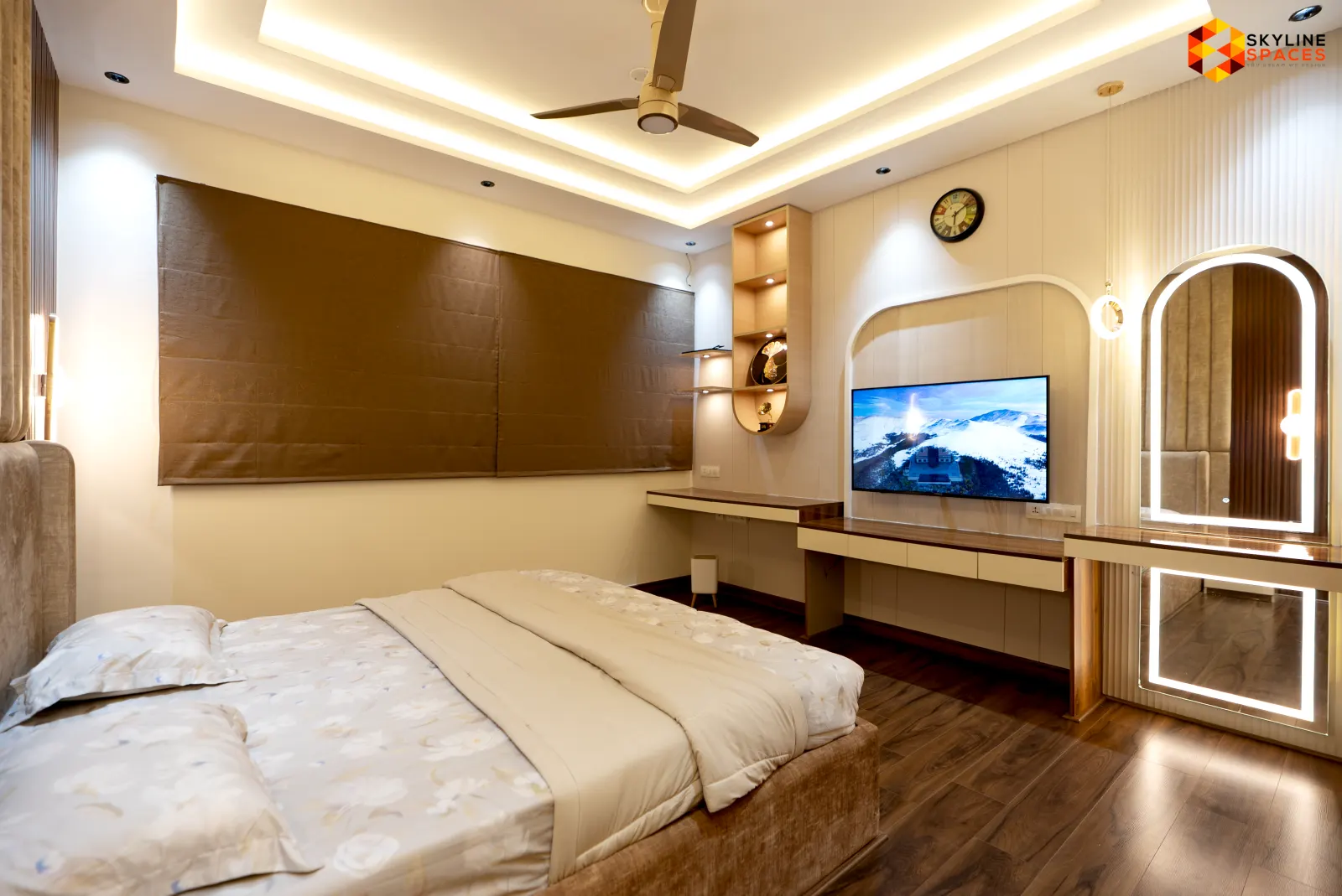 Skyline Luxury interior design - bespoke furniture detail in Bangalore