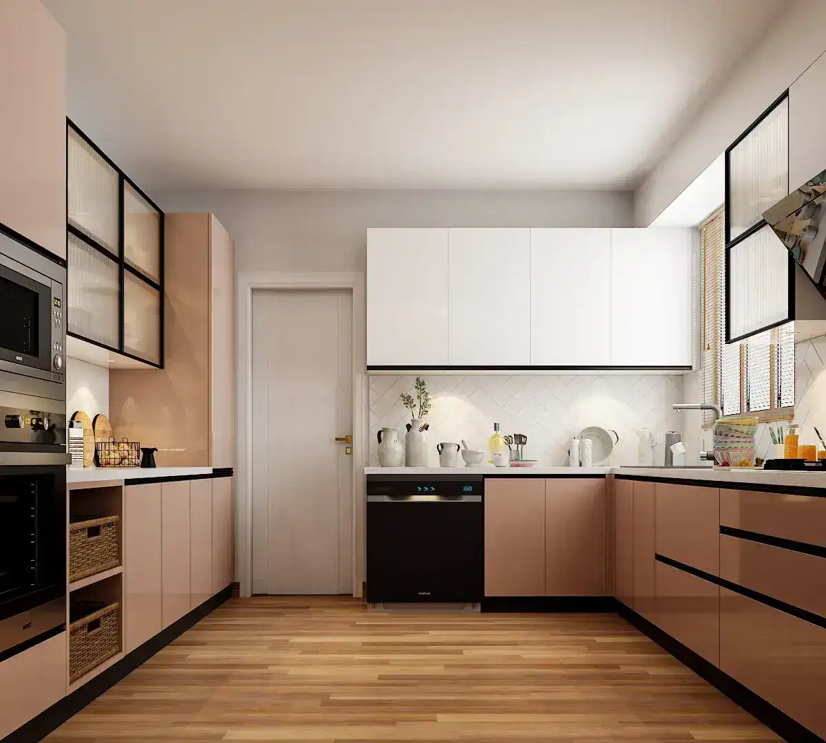 Modular kitchen design detail Bangalore by Skyline Spaces