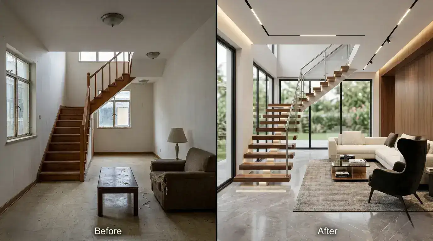 Full home renovation services Bangalore by Skyline Spaces